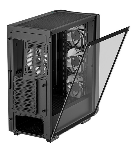 Deepcool CC560 ARGB V2 без БП, боковое окно (закаленное стекло), 3x120мм ARGB LED вентилятор спереди и 1x120мм ARGB LED вентилятор сзади, черный, ATX (R-CC560-BKTAA4-G-2)