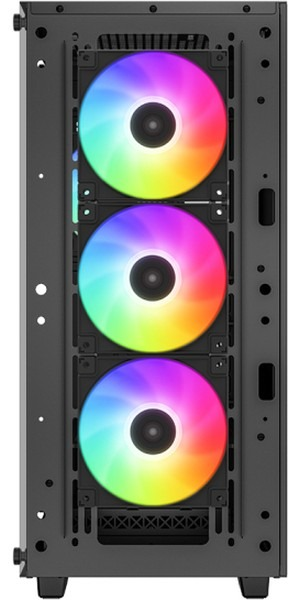 Deepcool CC560 ARGB V2 без БП, боковое окно (закаленное стекло), 3x120мм ARGB LED вентилятор спереди и 1x120мм ARGB LED вентилятор сзади, черный, ATX (R-CC560-BKTAA4-G-2)