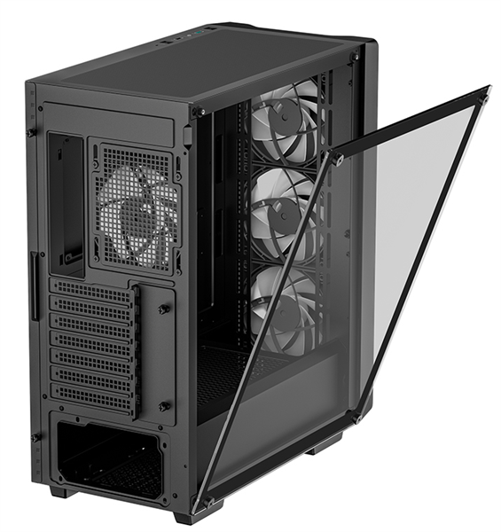 корпус Deepcool CC560 V2 без БП, боковое окно (закаленное стекло), 3x120мм LED вентилятор спереди и 1x120мм LED вентилятор сзади, черный, ATX (R-CC560-BKGAA4-G-2)