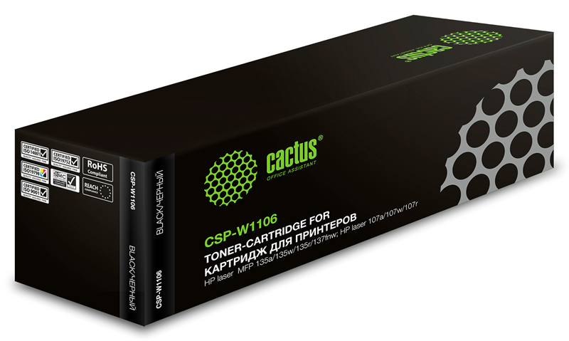 Cactus CSP-W1106 черный (1000стр.) для HP Laser 107a/107r/107w/135a MFP/135r MFP/135w MFP/137fnw MFP