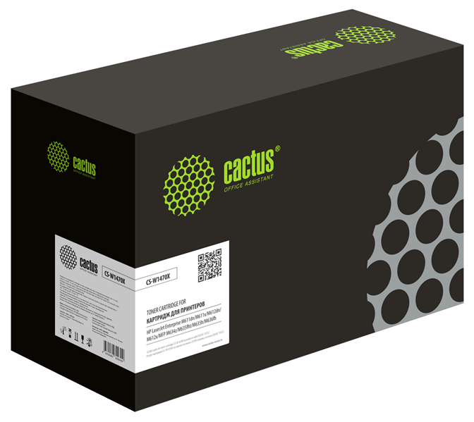 Cactus 147X CS-W1470X W1470X черный (25200стр.) для HP LaserJet M611dn/M612dn/M634dn/M634h/M634z/M635fht/M635h/M635z/M636fh/M636z
