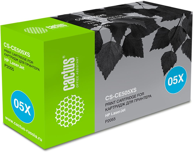 Cactus CS-CE505XS CE505X черный (6500стр.) для HP LaserJet P2050 LaserJet P2055 LaserJet P2055D LaserJet P2055DN LaserJet P2055X