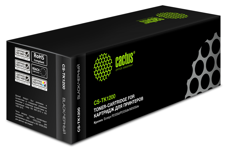 Cactus CS-TK1200 TK-1200 черный (3000стр.) для Kyocera Ecosys P2335d/P2335dn/P2335dw/M2235dn/M2735dn/M2835dw