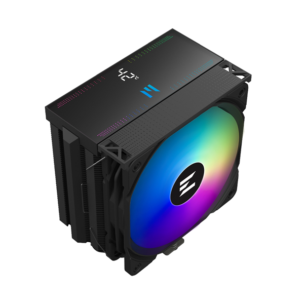 ZALMAN CNPS13X DS BLACK, 120mm FAN, 5 HEAT PIPES, 4-PIN PWM, 600-2000 RPM, 29,7 DBA MAX, HYDRO BEARING, ARGB TOP COVER, LIVE CPU TEMPERATURE DISPLAY, FULL SOCKET SUPPORT