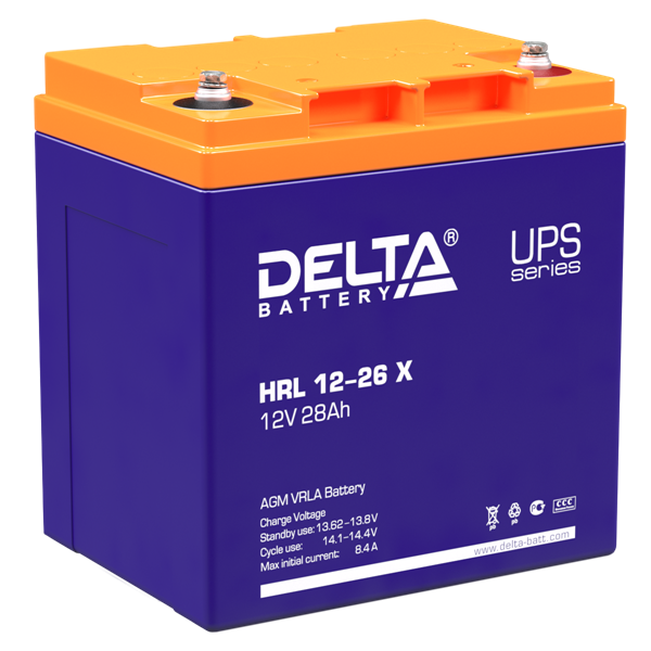 Delta HRL 12-26 Х (28А\ч, 12В) свинцово- кислотный аккумулятор