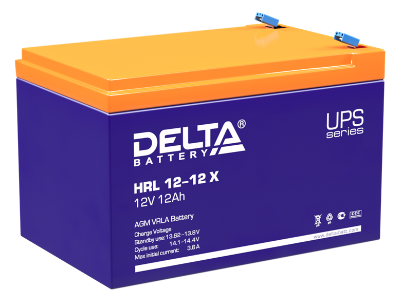 Аккумуляторная батарея Delta Аккумуляторная батарея для ИБП (10-12 лет) HRL 12-12 X (12V / 12Ah) (4614010610002)