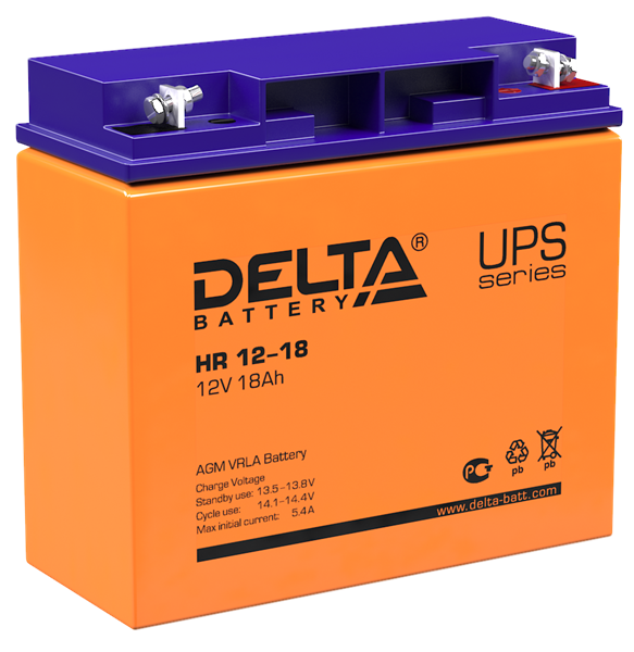 Delta Аккумуляторная батарея для ИБП HR 12-18 (12V / 18Ah) (4614010180005)