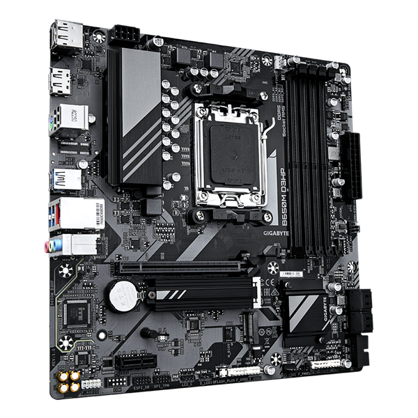 GIGABYTE B650M D3HP, AM5, B650, 4*DDR5, 4*SATA, 2*M.2, 3*USB 3.2, 2*USB 2.0, Type-C, 1*PCIx16, 1*PCIx1, 2*DP+HDMI, mATX