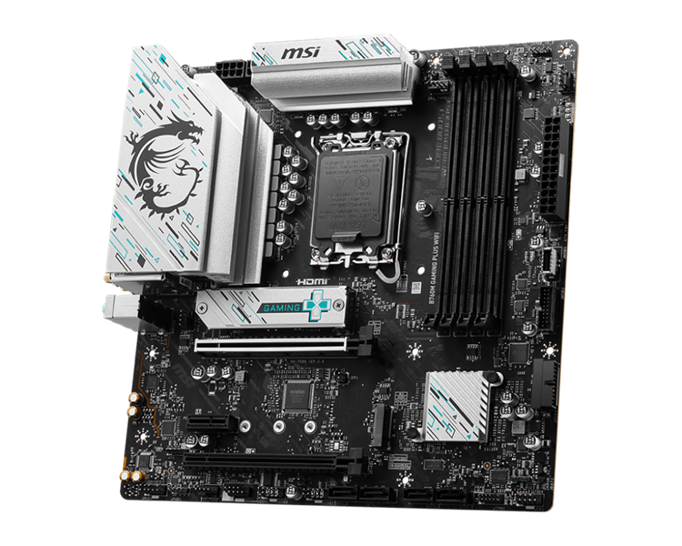 Материнская плата MSI B760M GAMING PLUS WIFI,B760,LGA1700,4DDR5,2PCI-Ex16,1PCI-Ex1,2M.2,4SATA3,2USB3.2 Gen2,7US
