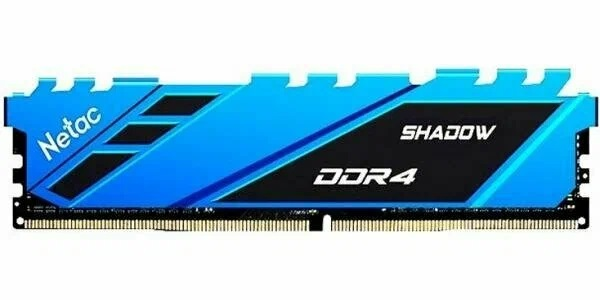 Оперативная память Netac Shadow 16GB DDR4-2666 (PC4-21300) C19 19-19-19-43 1.2V Memory module (DIMM) Blue