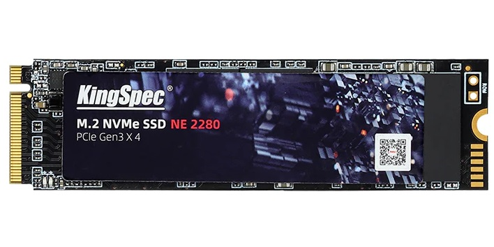 твёрдотельный накопитель KingSpec SSD 1TB M.2 2280 PCIe 3.0 x4 NVMe R2400/W1900MB/s 3D NAND MTBF 1M 100200/14500 IOPS 500TBW