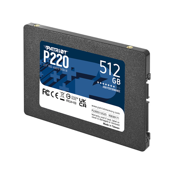 Patriot SSD P220 512GB SATA3 2.5" R550/W500 TBW 960TB 3D NAND арт. P220S512G25