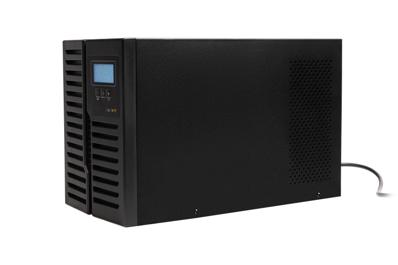 SMARTWATT ИБП онлайн, чистый синус, мощность 2000/1800 ВА/Вт, напольный, LCD дисплей, порт USB, RS232, EPO, SNMP слот, Shuko socket CEE7/4 - 2 шт., встроенные АКБ 4*9 Ач (3703020440002)