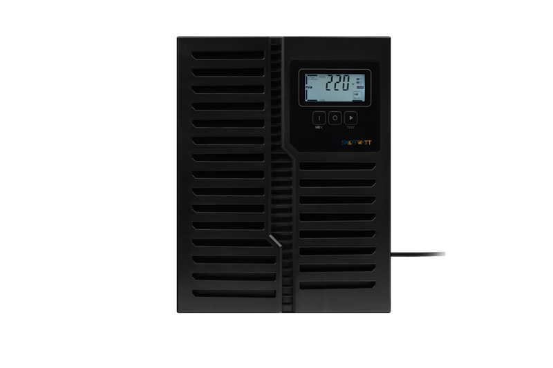 SMARTWATT ИБП онлайн, чистый синус, мощность 2000/1800 ВА/Вт, напольный, LCD дисплей, порт USB, RS232, EPO, SNMP слот, Shuko socket CEE7/4 - 2 шт., встроенные АКБ 4*9 Ач (3703020440002) DELTA Battery арт. UPS XPERT EURO 2kVA