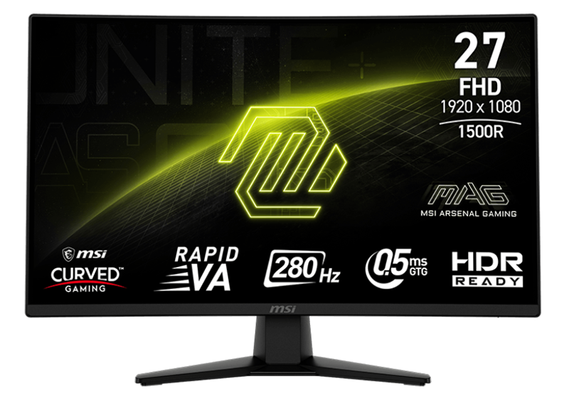MSI MAG 274CXF 27" 16:9 FHD(1920x1080) VA Curve 1500R,1ms(MPRT),4000:1,100M:1,300nit,178/178,2xHDMI 2.0,1xDP 1.2, Tilt,VESA,280HZ,Black,1y war-ty арт. 9S6-3CE31T-012
