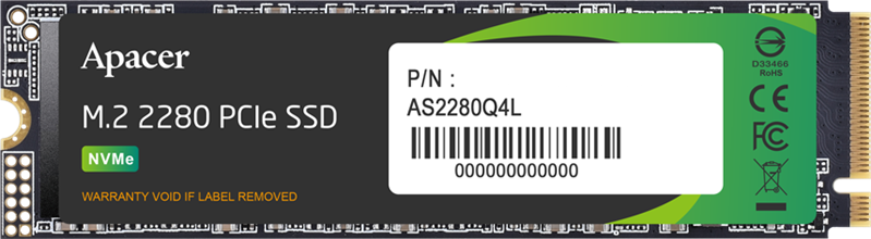SSD Apacer M.2 2280 1TB AS2280Q4L Client SSD AP1TBAS2280Q4L-1 PCI-E 4.0 4x, 3600/3000, 3D NAND