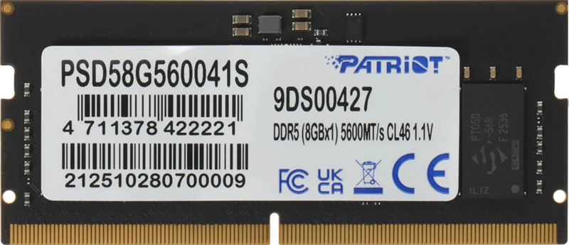Patriot SL DDR5 8GB 5600MHz SO-DIMM SINGLE 1*8GB CL46 46-46-46-90 1.1V