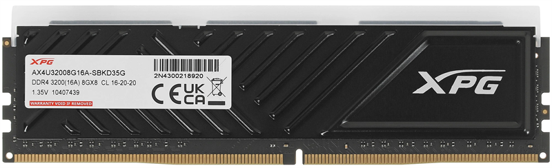 ADATA SPECTRIX D35G DDR4 DIMM 8GB 3200MHz 1*8GB 16-20-20 BLACK SINGLE TRAY RGB