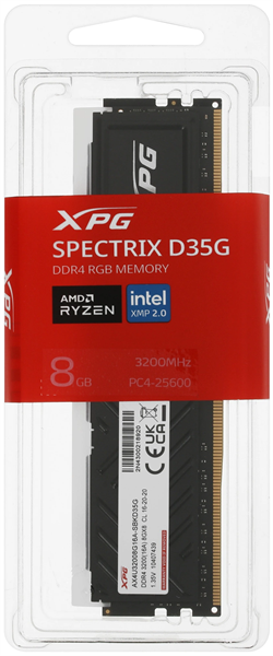 ADATA SPECTRIX D35G DDR4 DIMM 8GB 3200MHz 1*8GB 16-20-20 BLACK SINGLE TRAY RGB