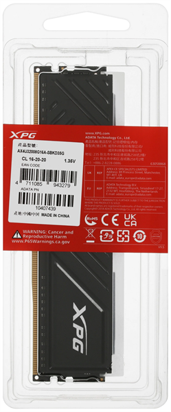 ADATA SPECTRIX D35G DDR4 DIMM 8GB 3200MHz 1*8GB 16-20-20 BLACK SINGLE TRAY RGB