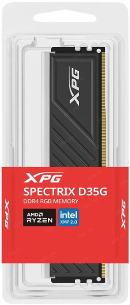 ADATA SPECTRIX D35G DDR4 DIMM 8GB 3600MHz 1*8GB 18-22-22 1.35V BLACK SINGLE TRAY RGB арт. AX4U36008G18I-SBKD35G