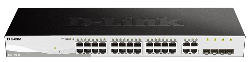 Коммутатор D-Link Управляемый L2 коммутатор, 24x1000Base-T, 4xCombo 1000Base-T/SFP, защита от статического электричества до 6 кВ, CLI