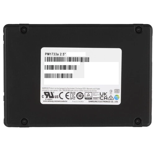 Samsung Enterprise SSD, 2.5"(SFF/U.3), PM1733a, 7680GB, NVMe, PCIe Gen4 1x4 or DP 2x2, R7500/W4100Mb/s, IOPS(R4K) 1600K/170K, MTBF 2M, 1DWPD/5Y, OEM арт. MZWLR7T6HBLA-00A07