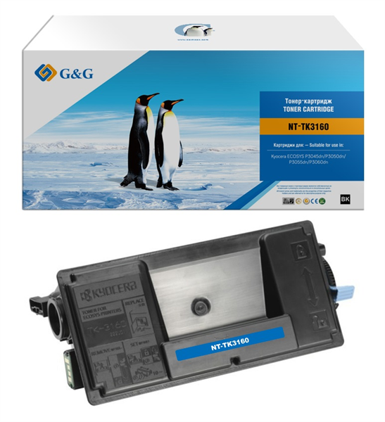 G&G GG-TK3160 черный (12500стр.) для Kyocera ECOSYS P3045dn/P3050dn/P3055dn/P3060dn (существенное повреждение коробки) арт. GG-TK3160-NC2