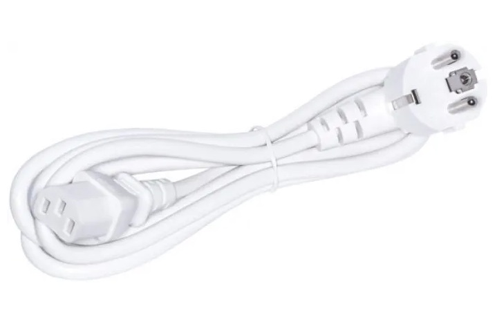 Шнур питания C13-Schuko угловая, 3х0.75, 220В, 10А, белый, 1 метр LANMASTER арт. LAN-PP13/SHA-1.0-WH