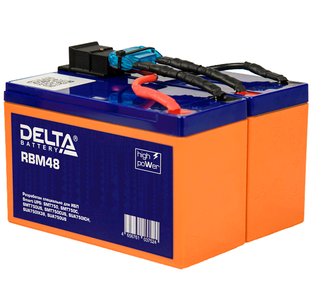 Аккумуляторная батарея Delta сменный батарейный картридж для ИБП APC (аналог RBC48), гарантия 2 года (1114010340008)