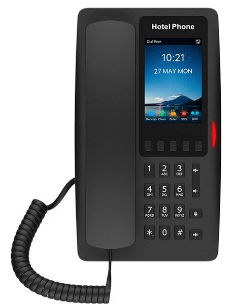 Fanvil H6W, 2 SIP-акк., 3.5", 320x480 Цвет. экран, POE, БП в комп., 1x100 Mbps, Wi-Fi 6, Чёрный, 5 прог. клав.