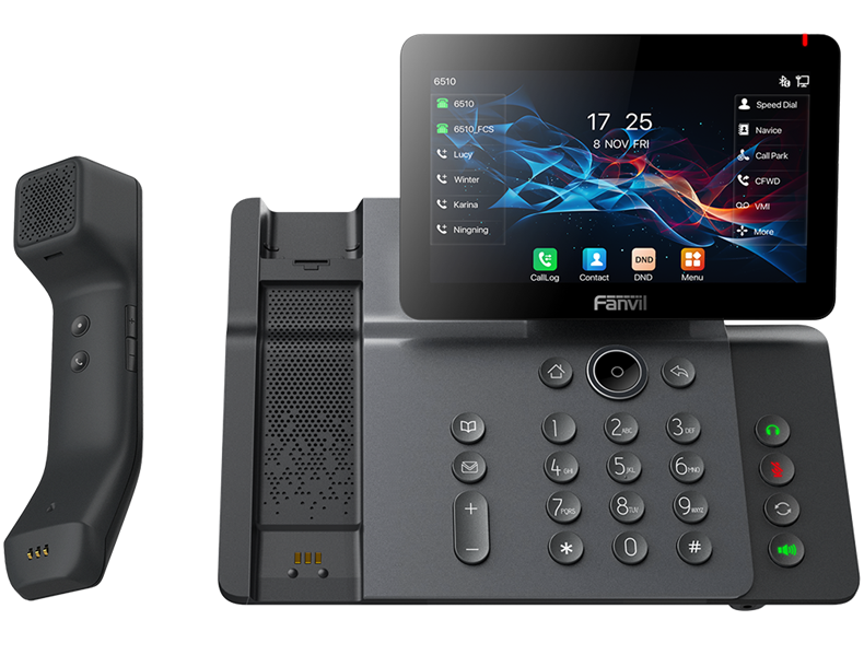 Fanvil V66 Pro, 20 SIP-акк., 7", 1024x600 Цвет. экран, POE, БП в комп., 2x1 Gbps, Wi-Fi 6, BT 5.4