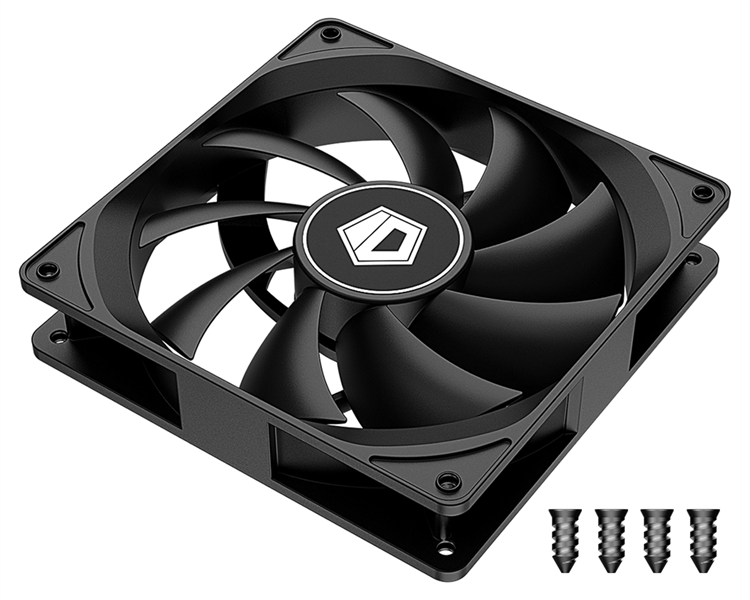 ID-COOLING FL-12025K 120x120x25мм (80шт./кор, 3pin, черный, 1250об/мин, супертихий) BOX