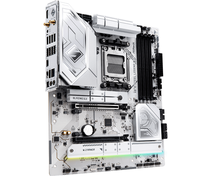 Материнская плата ASROCK X870 STEEL LEGEND WIFI, AM5, X870, 4*DDR5, 4*SATA, 3*M.2, 4*USB 2.0, 5*USB 3.2, 2*Type-C, 2*PCIx16, 1*M.2 (Key E), HDMI, ATX