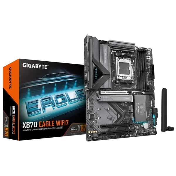 GIGABYTE X870 EAGLE WIFI7, AM5, X870, 4*DDR5, 4*SATA, 3*M.2, 4*USB 3.2, 4*USB 2.0, 2*Type-C, 3*PCIx16, HDMI, ATX