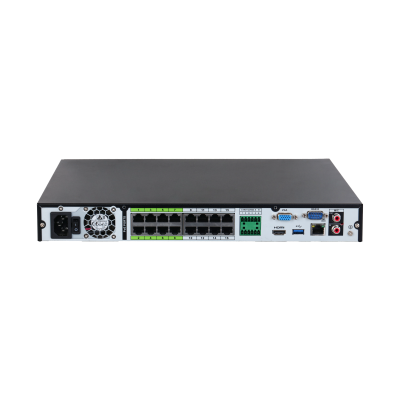 DAHUA 16-канальный IP-видеорегистратор c PoE, 4K, H.265+ и ИИ Входящий поток до 384Мбит/с; сжатие: H.265+, H.265, H.264+, H.264, MJPEG; разрешение записи до 32Мп; накопители: 2 SATA III до 20Тбайт; во арт. DHI-NVR5216-16P-EI