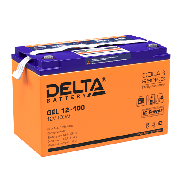 Delta Аккумуляторная батарея универсальная, технология GEL (12V / 100Ah) (4614010140001) DELTA Battery арт. GEL 12-100