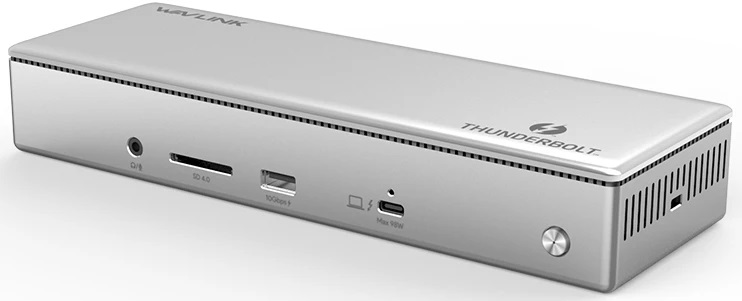 Docking Station WAVLINK Thunderbolt 4 Quad Display/96W Power Delivery Include 20V/11.5A Power Adapter/4xUSB3.0/3xThunderbolt 4/2xDP 4K 60HZ/2xHDMI 4K 60HZ/1xGigabit LAN/1xCombo Audio Jack/1xCardReader арт. WL-UTD41 Pro