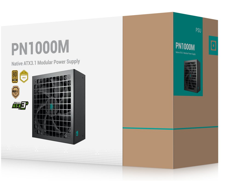 Deepcool GAMERSTORM PN1000M (ATX 3.1, 1000W, Full Cable Management, PWM 135mm fan, Active PFC, 80+ GOLD, Active PFC + Full Bridge SRC LLC + DC/DC ,Gen5 PCIe) RET (R-PNA00M-FC0B-WGEU)