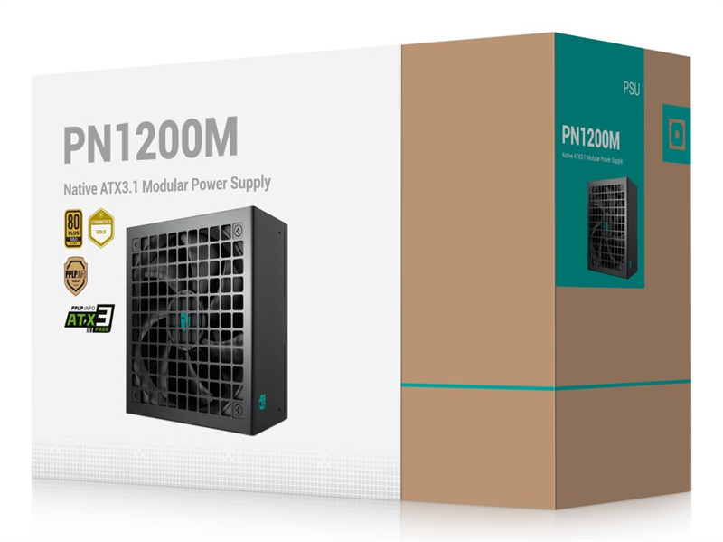 Deepcool GAMERSTORM PN1200M (ATX 3.1, 1200W, Full Cable Management, PWM 135mm fan, Active PFC, 80+ GOLD, Active PFC + Full Bridge SRC LLC + DC/DC, Gen5 PCIe) RET (R-PNC00M-FC0B-WGEU)
