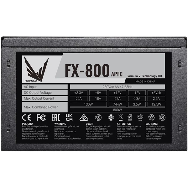 Formula V Line FX-800, 800W, APFC, 80+, 12cm Fan