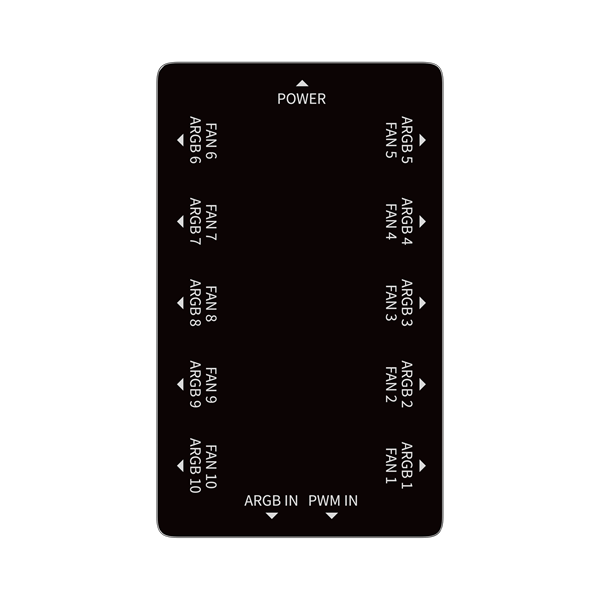 Ocypus Delta EH10 BK, 10 ports FAN/ARGB Hub