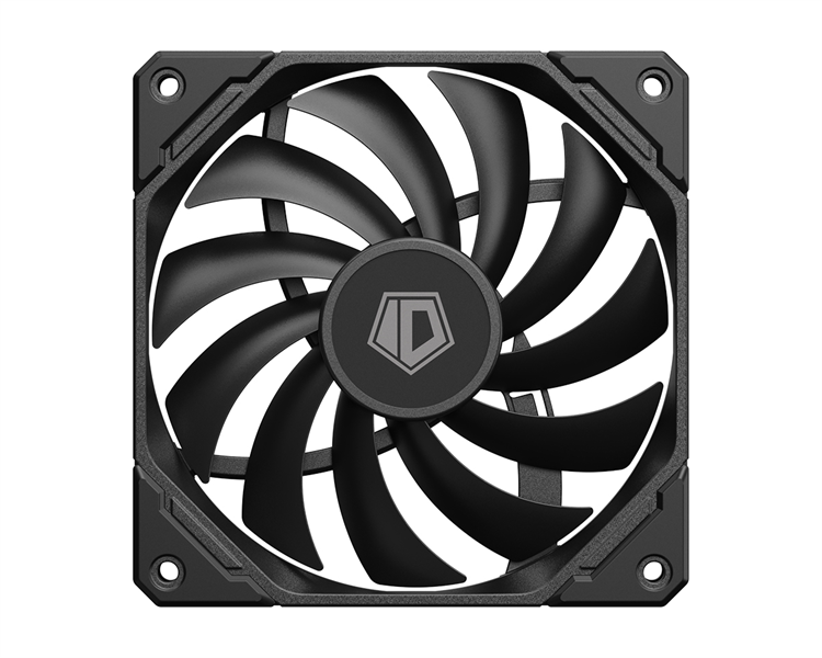 ID-COOLING TF-12015-K 120x120x15мм (40шт./кор, PWM, Low Noise, супер-тонкий, резиновые углы, черный, 500-2200об/мин) BOX