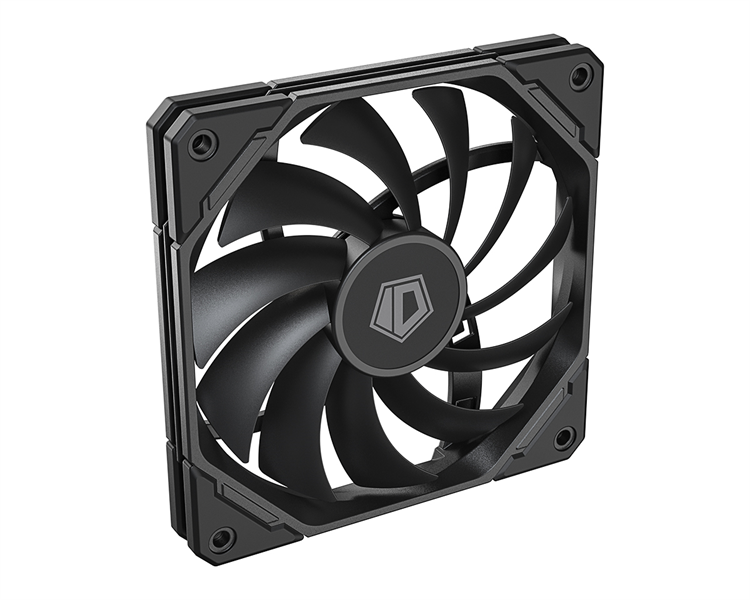 ID-COOLING TF-12015-K 120x120x15мм (40шт./кор, PWM, Low Noise, супер-тонкий, резиновые углы, черный, 500-2200об/мин) BOX