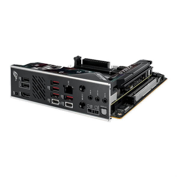 Материнская плата ASUS ROG STRIX B850-I GAMING WIFI, AM5, B650, 2*DDR5, 2*SATA, 2*M.2, 4*USB 3.2, 2*USB 2.0, Type-C, 2*PCIx16, HDMI, mITX; 90MB1K30-M0EAY0