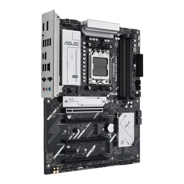 ASUS PRIME B840-PLUS WIFI, AM5, B840, 4*DDR5, 4*SATA, 3*M.2, 3*USB 3.2, 4*USB 2.0, Type-C, 5*PCIx16, 1*PCIx1, DP+HDMI, ATX; 90MB1IZ0-M0EAY0