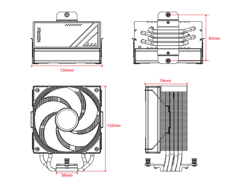 ID-COOLING FROZN A410 SE ARGB LGA1700/1200/115X/AM5/AM4 (10шт/кор, TDP 180W, PWM, 4 тепл.трубки прямого контакта, ARGB FAN 120mm, черный) RET