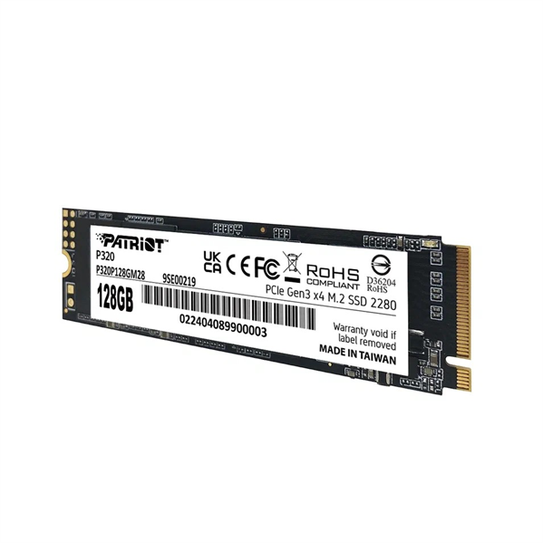 Patriot SSD P320 128GB M.2 2280 NVMe PCIe 3.0 x4 R1600/W1000 TBW 60TB 3D NAND