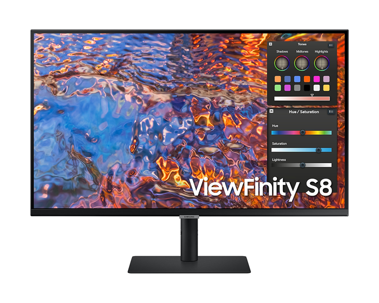 Samsung 32" ViewFinity S8 S80PB S32B800PXI (IPS 16:9 3840x2160x60Hz 5ms 350cd 1000:1 178/178 1,07 bill; DP; HDMI; USB-C (90W); USB3.0x3 RJ45 HAS Tilt Swiv VESA Black