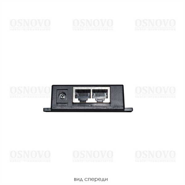 OSNOVO Midspan-1/P1 Пассивный PoE-инжектор/PoE-сплиттер. Предназначен для питания оконечных сетевых устройств. Напряжение PoE - до 57V(конт. 4,5 (+), 7,8 (-)). Fast Ethernet. Максимальный ток - 1A. По